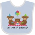 thumbnail image 3 of Inktastic Twins 1st Birthday Bears Boys or Girls Baby Bib, 3 of 4