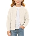 thumbnail image 2 of Auroural Girls Cardigan Size 6 Girls' Fall and Winter Knitted Cardigan Sweater Solid Color Casual Sweater Coat 2-13Years, 2 of 9