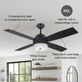 thumbnail image 6 of Design House Cali 52" Indoor Ceiling Fan with LED Kit, 4-Blades, and Remote Control, Matte Black, 6 of 24