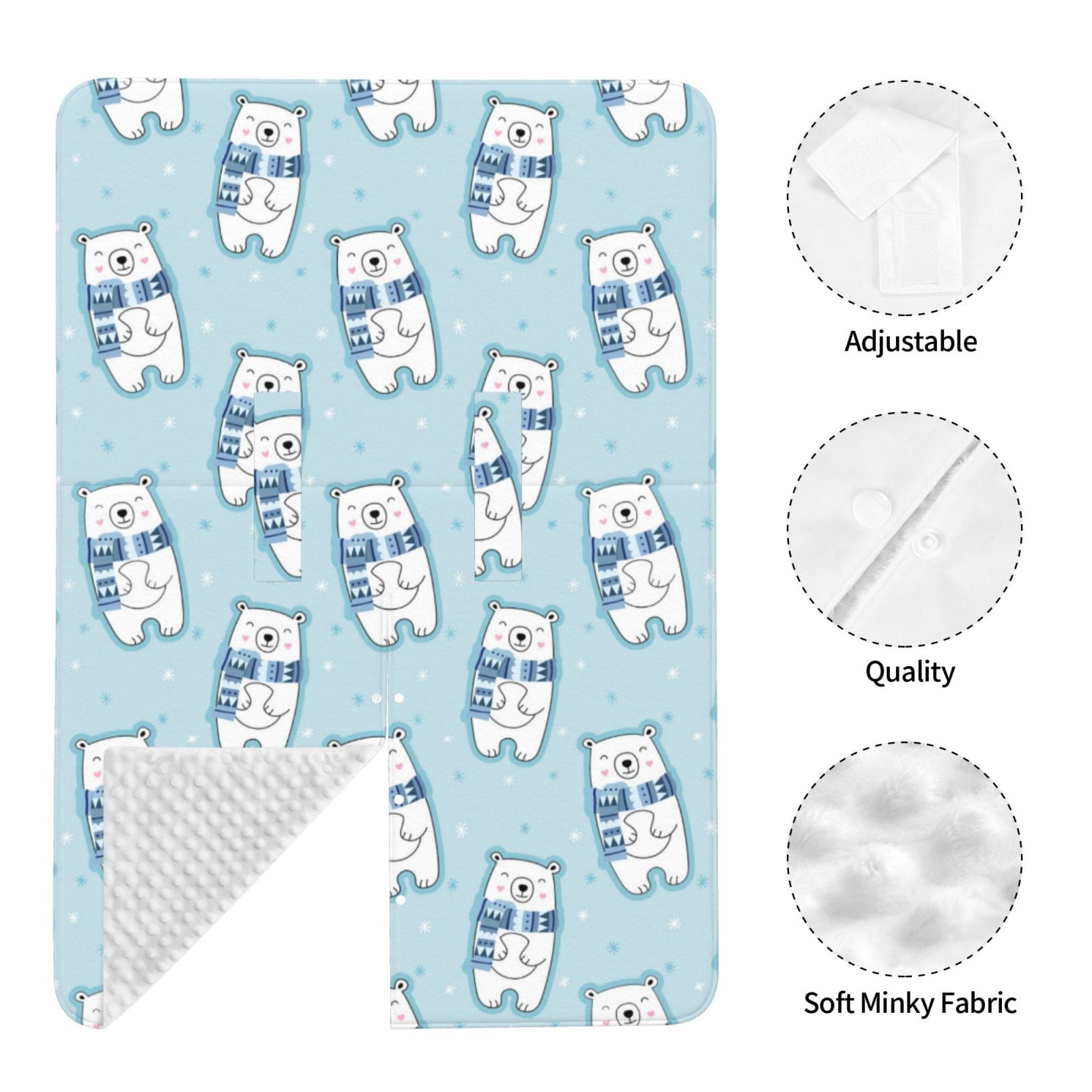 Car Seat Cover Baby - blue Scarf Bear Breathable Infant Car Seat Cover for Baby Carseat, Lightweight Comfort Baby Essentials Must Haves Newborn Stuff for Girl Boy