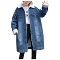 thumbnail image 2 of Vedolay Womens Tops Casual Jean Jackets for Women Fashion Basic Long Sleeve Button Down Denim Jacket,Blue L, 2 of 5