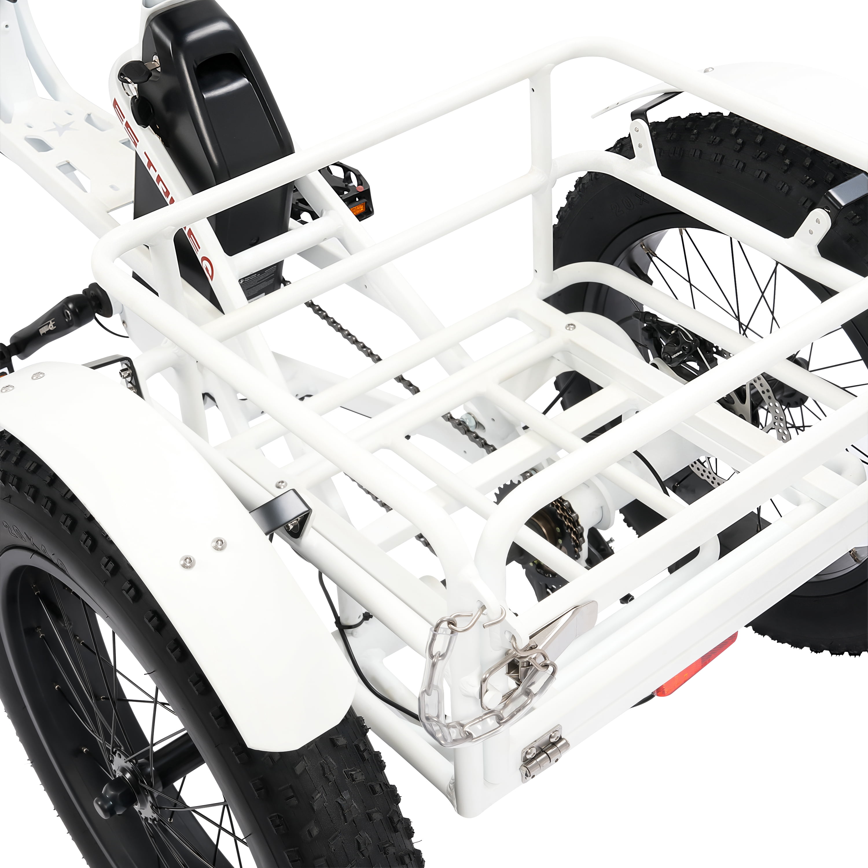ECOTRIC 22.4AH Electric Tricycle Fat Tire for Adults with Basket, 750W 48V Battery, 3 Wheel Step-Thru E-trike White