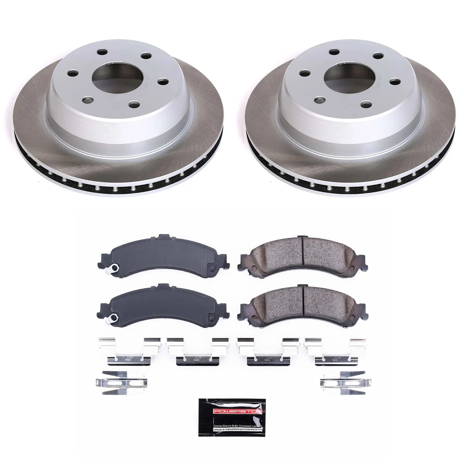 PowerStop Rear Semi-Coated Rotor and Low-Dust Ceramic Brake Pad Kit SC2046