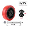 thumbnail image 4 of SY America Roulettes 5 Pouces Lot de 4, Roue en Polyoléfine/polyuréthane, Roulettes de Dessus Extra Larges 2 Pouces, Capacité Totale de 3000 lbs (5 Pouces Lot de 4, Rouge/noir, 2 Pivotantes + 2 Rigides), 4 of 4