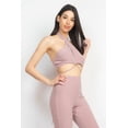 thumbnail image 3 of Solid Halter Top And Elastic Leggings Set Coco' M, 3 of 5