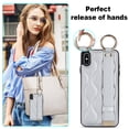 thumbnail image 6 of Allytechgroup 2024 New Trendy Back Case Cover for Apple iPhone XS Max, Premium PU Leather Luxury Design with Ring Holder Stand Bracket Bumper Shockproof Phone Case for Girls Women, Silver, 6 of 8