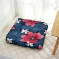 thumbnail image 2 of Tropical Floral Seat Cushion&nbsp;– 22x22 Inch Floor Pillow, Dutch Velvet, Hawaiian-Inspired Bougainvillea & Ferns (Vibrant & Fresh), 2 of 3
