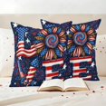 thumbnail image 3 of Independence Day Pillow Covers 2 Pack Abstract American Flag Love Sunflower Star Sky Pillowcase Waterproof Outdoor Throw Pillow Cover for Patio Garden Square Cushion 20”x20”, 3 of 9