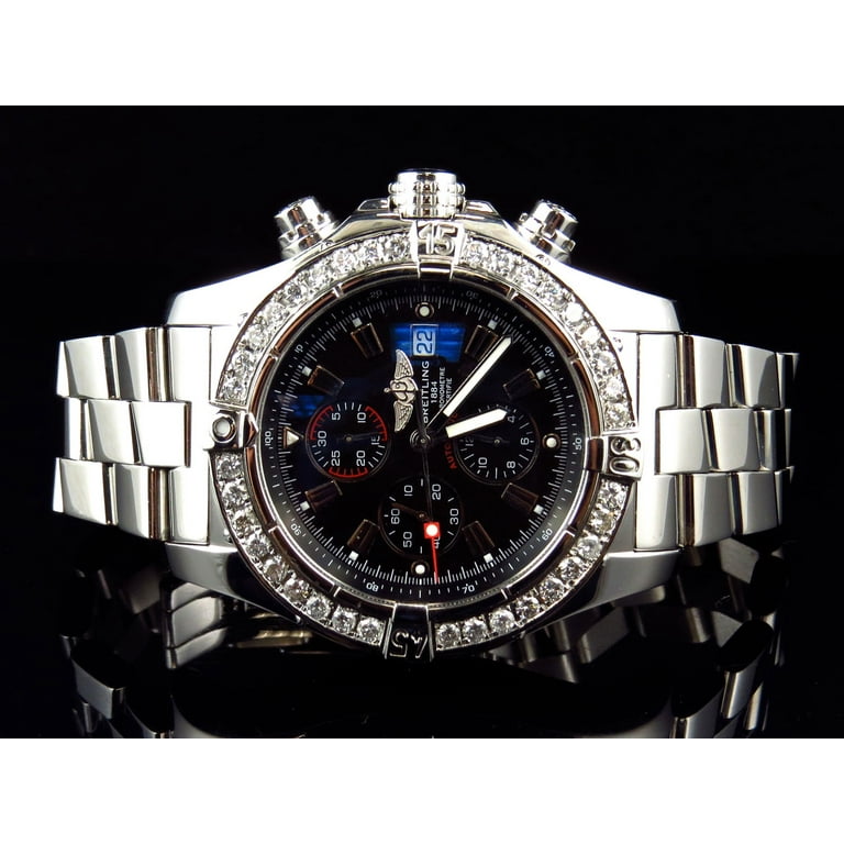 Breitling Custom Breitling A13370 Super Avenger Black Dial S.Steel