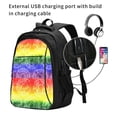thumbnail image 2 of Balery Colorful Tie Dye Mochila con carga USB para hombre y mujer - Mochila impermeable y antirrobo para laptop con puerto USB para viajes, trabajo, 2 of 7