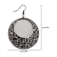 thumbnail image 2 of Pendientes geométricos Qarigey aretes círculo hueco mujer Negro, 2 of 6