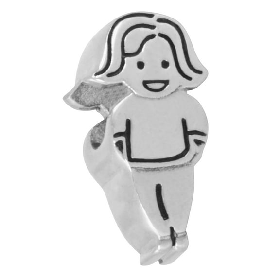 Connections from Hallmark Women's Stainless Steel Girl Charm Bead