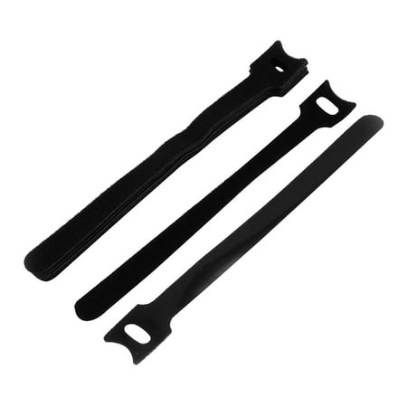 Self Adhesive Wire T Shape Sticky Back Hook and Loop Tape 18cm Long Black 10pcs