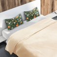 thumbnail image 5 of Yayeee Pillowcase Queen Size Set of 2 Satin Wrinkle Resistant Envelope Pillow Case, Orange Flowers, 5 of 8
