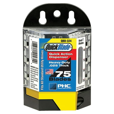 

Quickblade Blade Dispenser Black/Clear 75 Blades/Case KN143