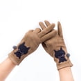 thumbnail image 2 of sweethay 1 par de guantes de otoño invierno para mujer, guantes térmicos con pantalla táctil, cálidos para motocicleta, ciclismo, senderismo, pesca, guantes y mitones Caqui sweethay AP013054-01, 2 of 6