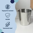 thumbnail image 3 of happimess Axel Modern Minimalist Hammered Steel 2-Gallon Wastebasket, Polished Steel, HPM1110E, 3 of 7