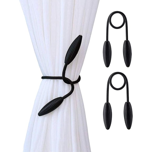 2-Pack Curtain Holdbacks Curtains Tiebacks Home Decorative Window Drape Twist TieBacks Random Modelling Curtain Holdbacks (Black)