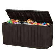 Keter Marvel 71 Gallon Durable Resin Outdoor Deck Box Storage Organization, Brown