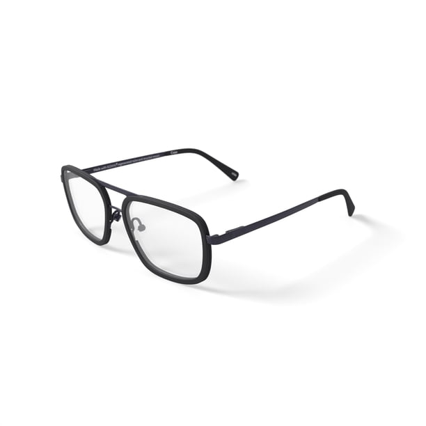 Karun Men's Coipo Square Prescription Eyeglasses with Case, Black