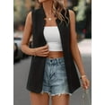 thumbnail image 3 of Women's Solid Color Blouse Vest Casual Blazer Open Front Sleeveless Work Office Jacket Blazer, 3 of 5