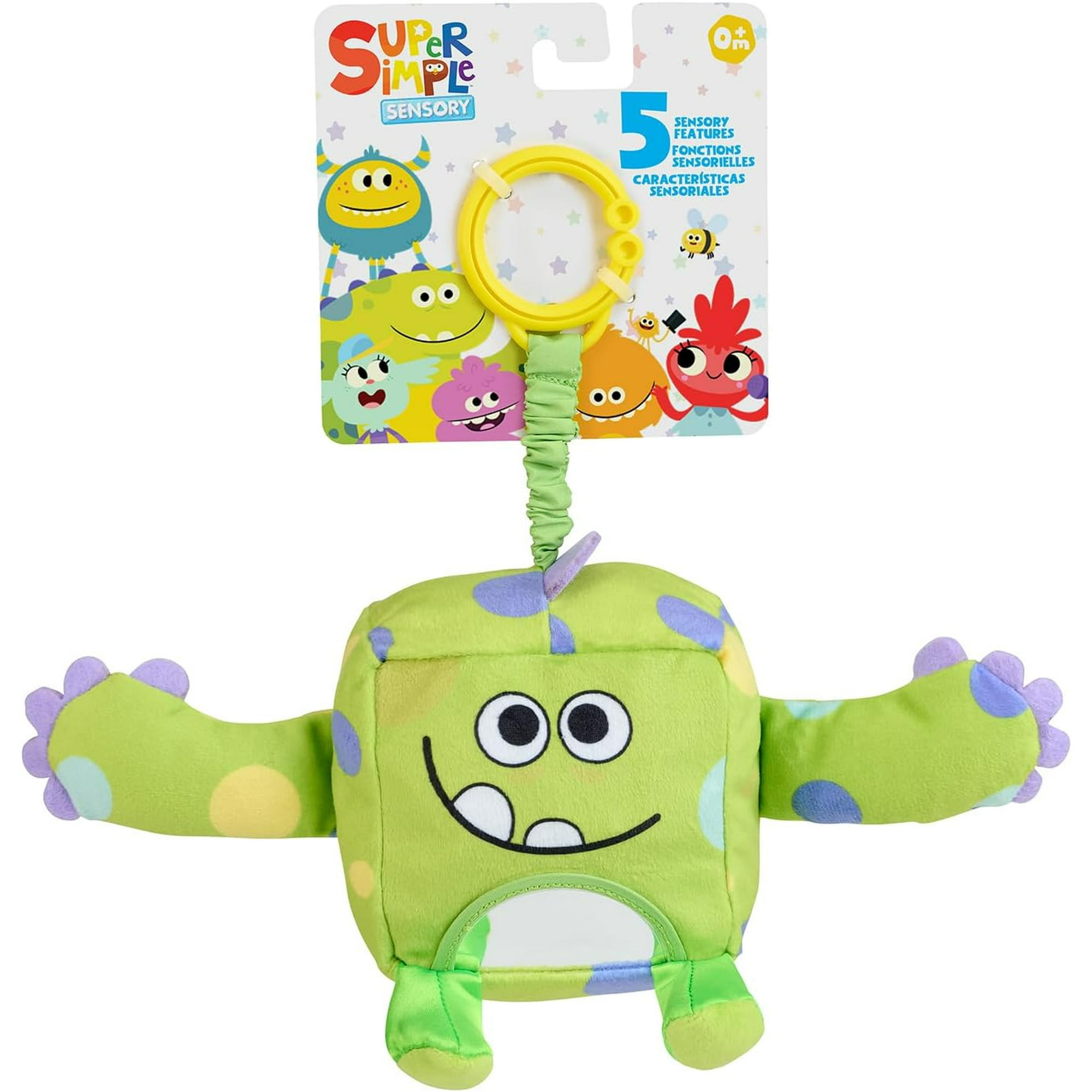Super Simple WowWee Sensory Plush Monsters Hugo (Green) with 5+ Sensory Features (Ages 0+)