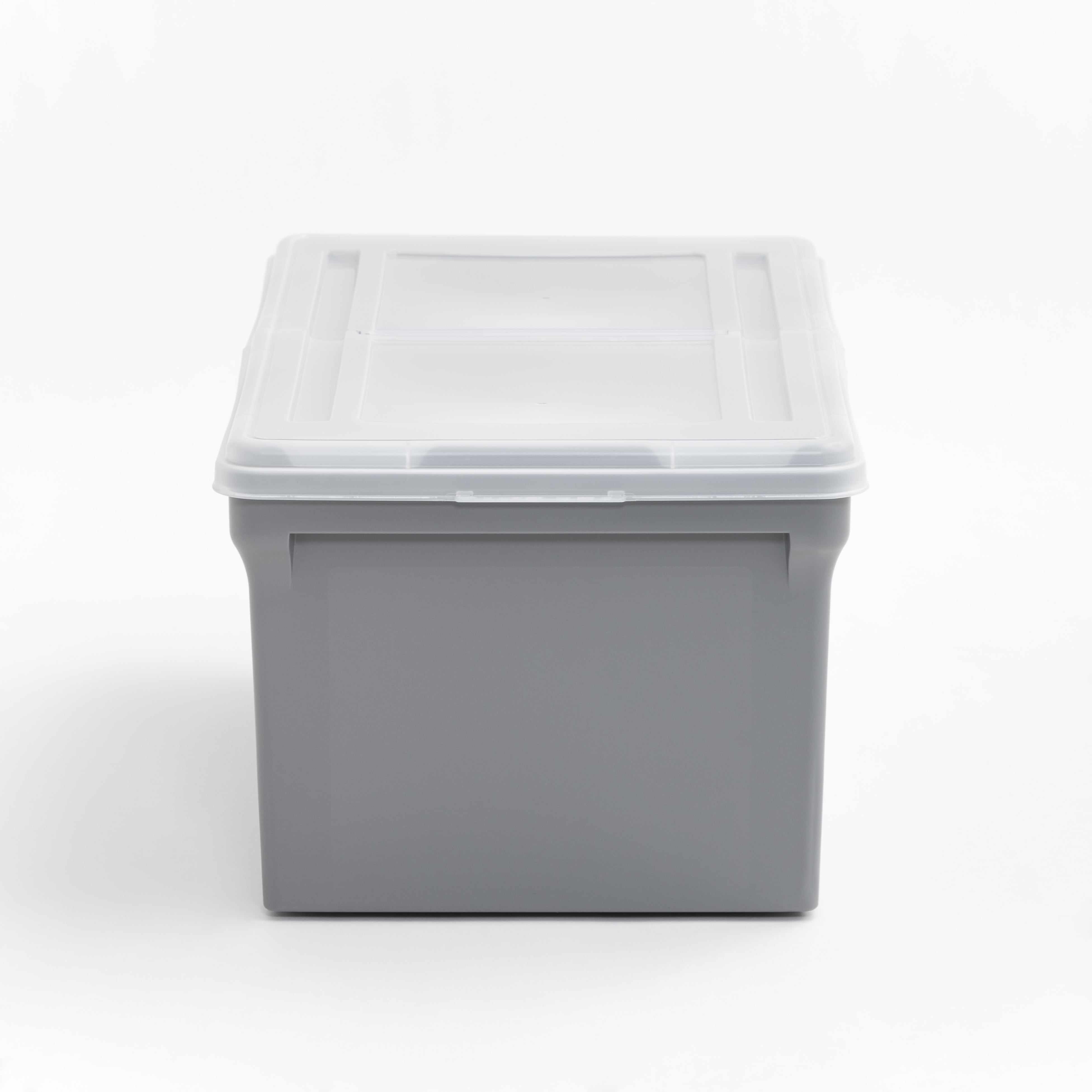 IRIS USA, Split Lid Plastic Storage Bins/ File Boxes 22.8" L x 13.74" W x 10.75" H, Gray, Single