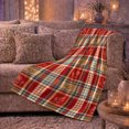 thumbnail image 6 of Rustic Autumn Plaid Farmhouse, Cozy Artistic Scene, Warm Flannel Blanket for Ranch House and Living Room with Detailed Artwork, Animal Lovers Thanksgiving Gift, Artistic Home Decor, 6 of 9