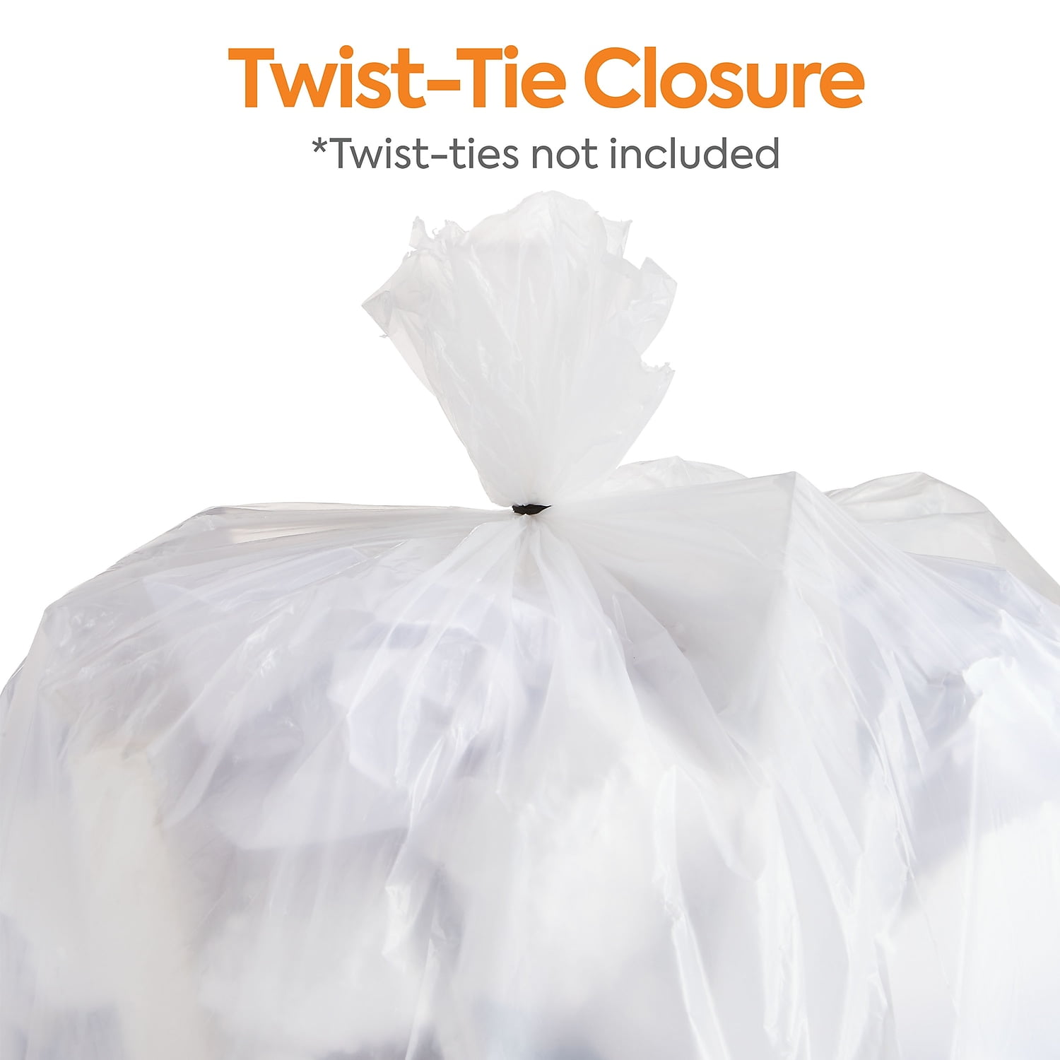MyOfficeInnovations Trash Bags 4-7 Gallon 17x17 Low Density 0.35 Mil Clear 1000 CT 403704