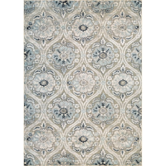 Couristan Cire Cherrington Area Rug, 7'10" x 11'2", Greige-Antique Cream
