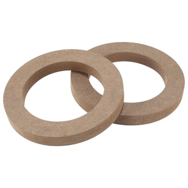 Unique Bargains 2 Pcs 4' Universal Wooden Car Speaker Subwoofer Mounting Spacer Rings Adapter Bracket Holder Plate