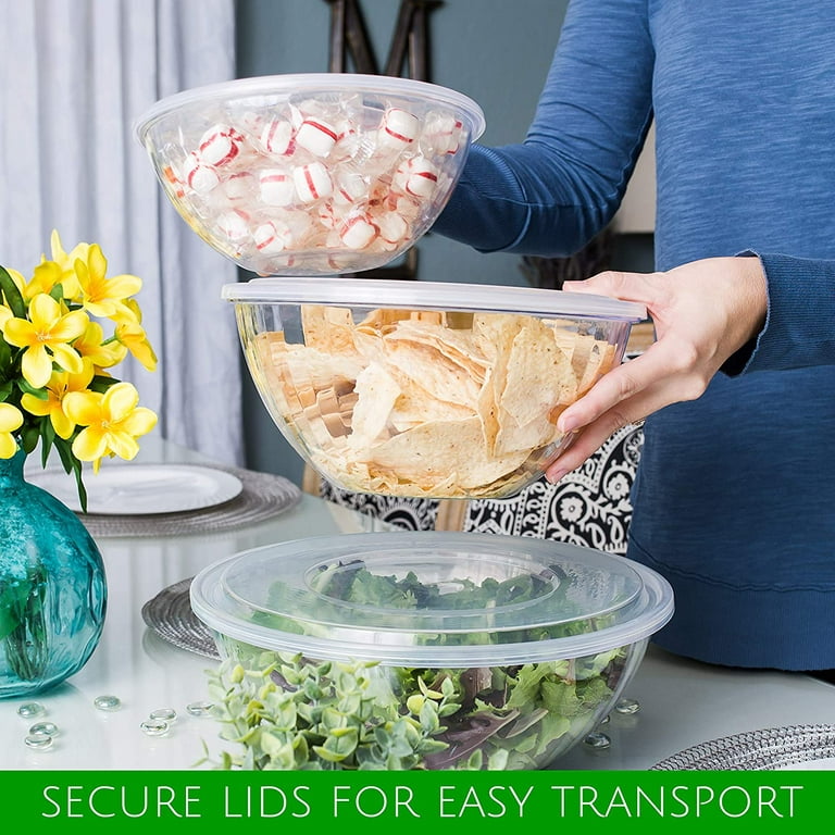 Clear Plastic Serving Bowls With Lids, Party Snack or Salad Bowl, Chip  Bowls, Snack Bowls, | Packaging/dessert containers