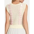thumbnail image 6 of Biezeib Women's Knitted Tank Tops Sleeveless V Neck Cross Tie-up Front Button Down Slim Fit Vest Tops, 6 of 6