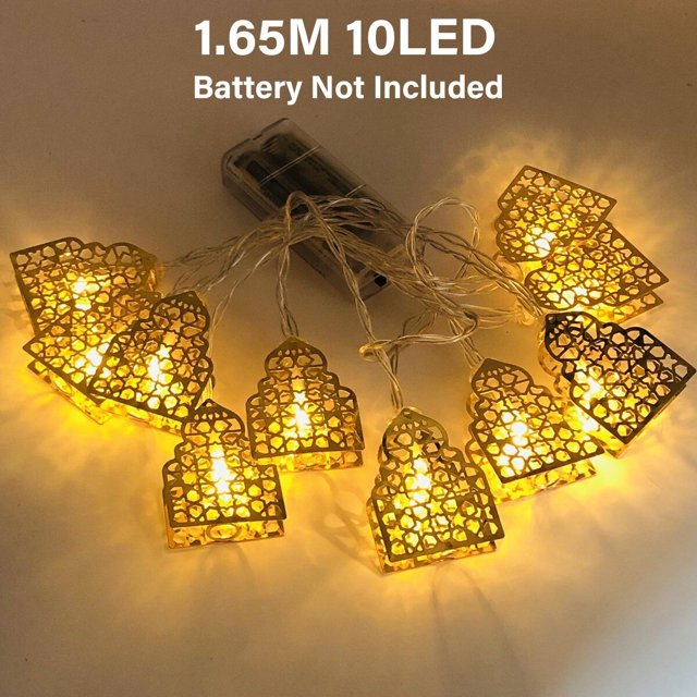Guirnalda de luces Led Moon Star, decoración Eid Mubarak para el hogar, Ramada Kareem, Islam musulmán, suministros de fiesta Al Adha