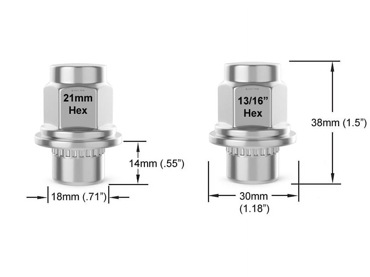 StanceMagic Set of 20pcs Chrome 12x1.25 Closed End Lug Nuts - OEM Mag Washer Style Seat, 1.5 inch Length, 13/16" 21mm Hex - Compatible with Nissan and Infiniti Factory Wheels