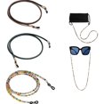 thumbnail image 1 of Eyeglass Straps Chain Glasses Holder Leather And Beaded Adjustable Reading, 1 of 4