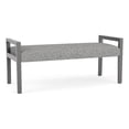 thumbnail image 1 of Pemberly Row Waiting Reception 2 Seat Bench Wood Frame in Gray, 1 of 5