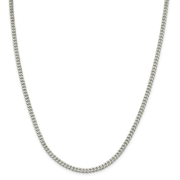 Sterling Silver 4mm Curb Chain Necklace - 13.2 Grams - 20 Inch - Lobster Claw