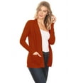 thumbnail image 2 of Women's Open Front Pockets Knit Long Sleeve Sweater Cardigan S M L XL, 2 of 3