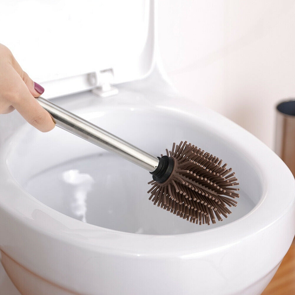 Home Use Bathroom Portable Scrub Toilet Brush Silicone Long Handle