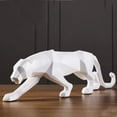 thumbnail image 3 of Panthère Figurine Animal Panthère Modèle Animal Résine Léopard Sculpture Jardin Paysage Panthère Décorations Simulation Animaux Statue(L,Blanc), 3 of 7