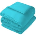 thumbnail image 5 of 1 Piece New Half Pinch Pleated Pattern Comforter, 800 TC, 100% Egyptian Cotton, Twin/Twin XL Size Turquoise Blue Solid, 5 of 6