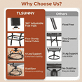 thumbnail image 3 of TLSUNNY Patio Dining Set of 5, 4 Pcs Outdoor Swivel Dining Chairs & Square Metal Dining Table W/ Adjustable Umbrella Hole, All Weather for Deck, Lawn, Garden, 3 of 12