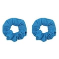 thumbnail image 2 of Motique Accessories Set of 2 Solid Hair Scrunchies for Adult Women (Blue) Scrunchy Hair Ties, 2 of 6
