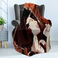 thumbnail image 4 of African Soft Flannel Fleece Throw Blanket, Jazz Singer Woman Performing on the Grunge Background Musical Sound Illustration, Cozy Plush for Indoor and Outdoor Use, 50" x 70", Black Red, by Ambesonne, 4 of 5
