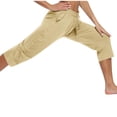 thumbnail image 4 of aidice Capris Womens Pants Summer Fitting Comfy Casual Drawstring Cropped Workout Pants with Pockets, 4 of 9