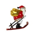 thumbnail image 3 of Jolly Old Santa Claus Brooch on Snow Skis Hand-Painted With Crystals Stones MAX-012, 3 of 3