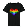 thumbnail image 7 of Dovford Pride Shirt Women Rainbow Graphic Tee Love Love Print T-Shirt LGBT Equality Shirts Short Sleeve Tops, 7 of 7