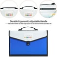 thumbnail image 4 of 13-Pockets Expanding File Folder with Handle, Legal Size, Plastic Accordion Filling File Folder Expandable Monthly Portable Paper Document Organizer for Office School Home (Blue), 4 of 5