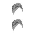 thumbnail image 4 of Turbante Africano Preatado Sweethay Ajustable Ligero Gris 2Conjunto, 4 of 6